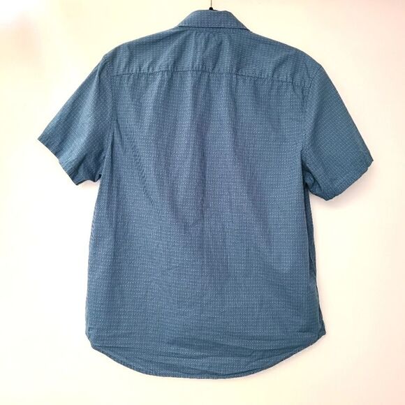 Penguin Blue Short Sleeve Slim Fit Button Down Shirt L - Picture 2 of 9